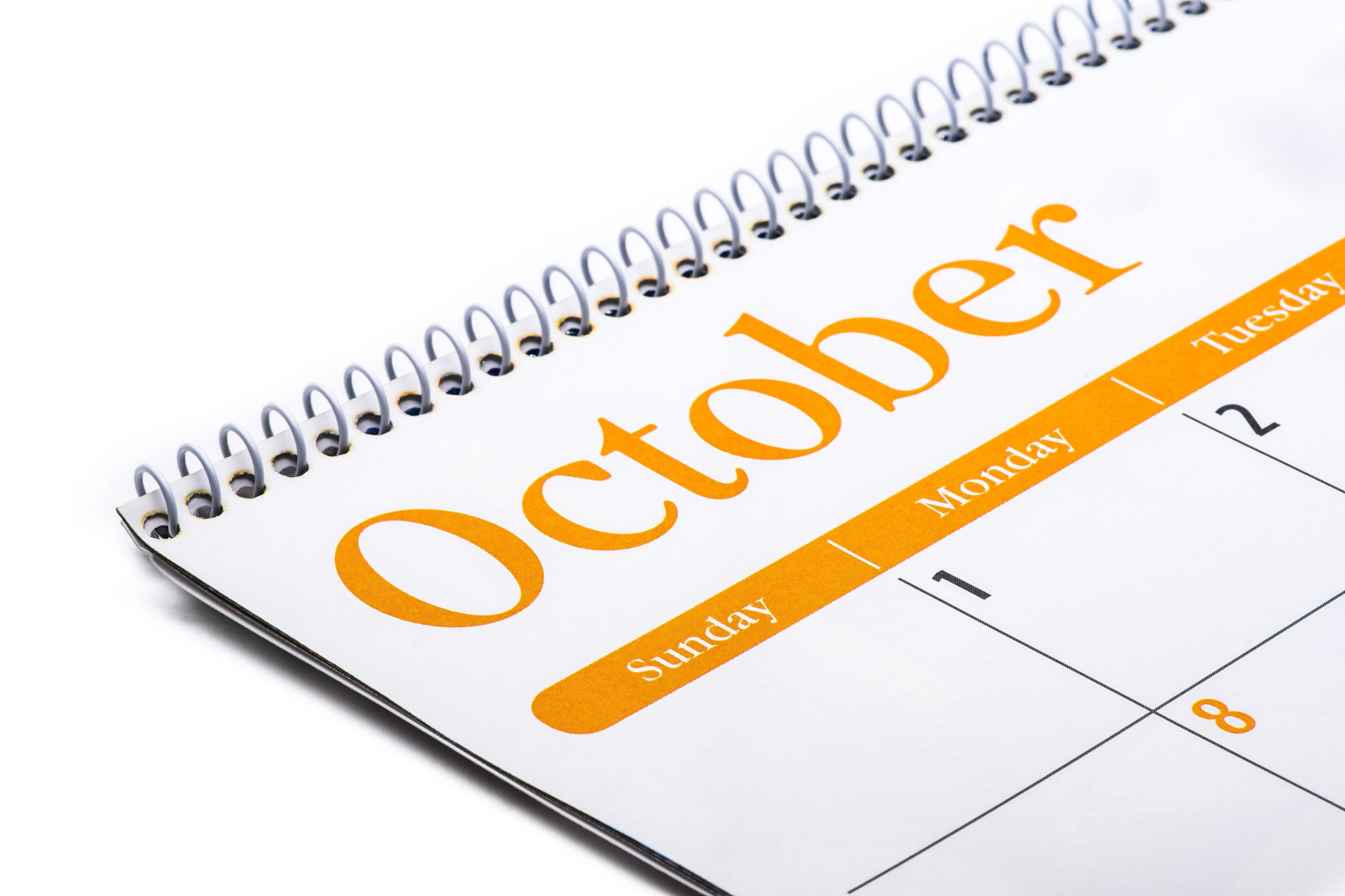 an October calendar, highlighting the importance of National Substance Abuse Prevention Month