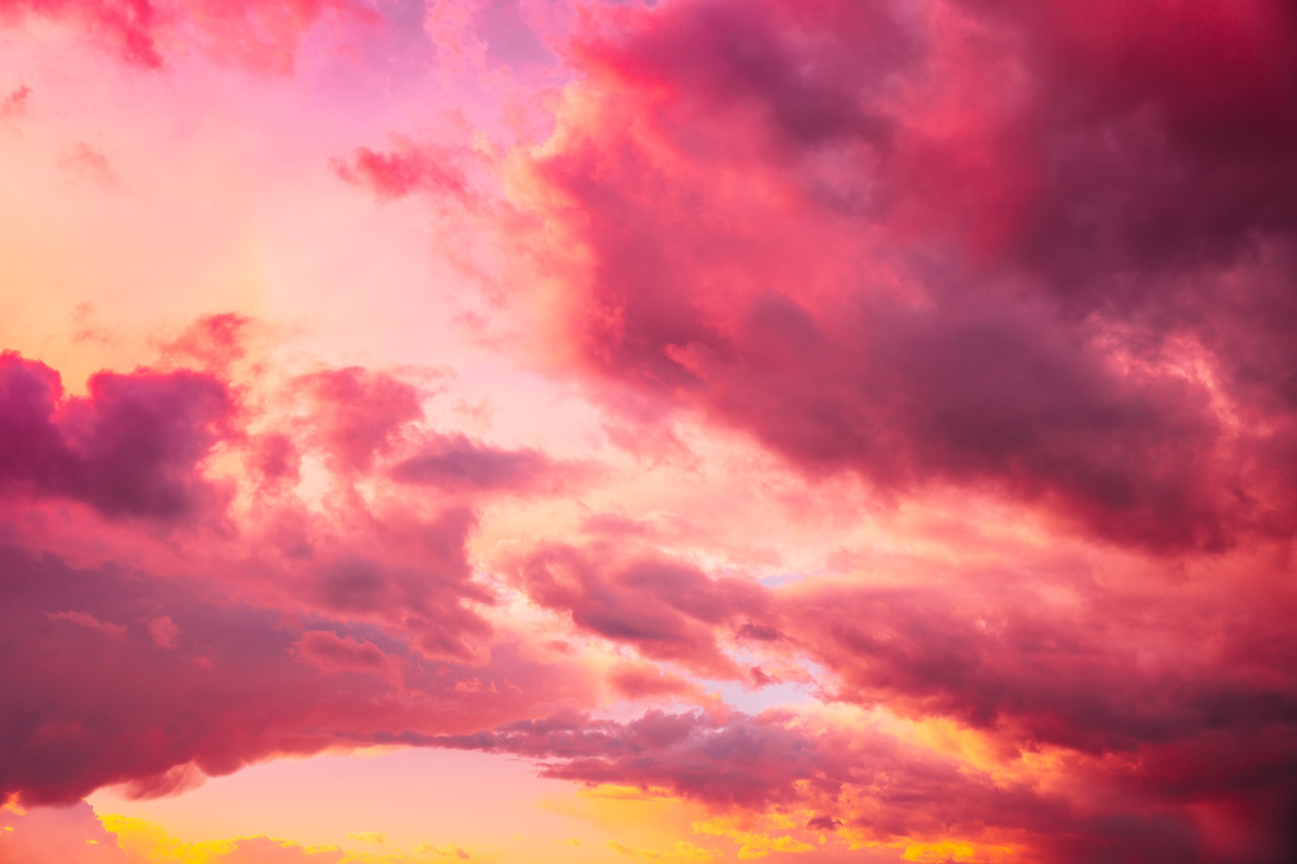 sunrise showing a pink cloud